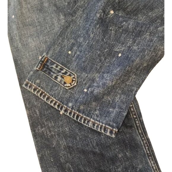 Free People x Sandrine Rose The Virgin Label Polka Blue Jeans Size 26 NWT - Picture 3 of 3